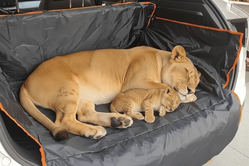 Tesla Model Forro de carga para SUV para perros: funda impermeable y antideslizante para asiento de coche con protección lateral.