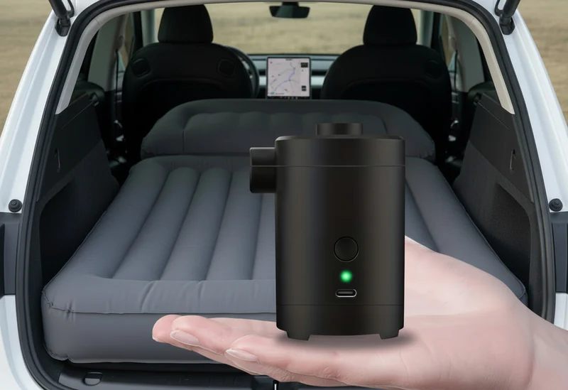 Bomba de aire recargable por USB para cama de camping - Compatible con Tesla