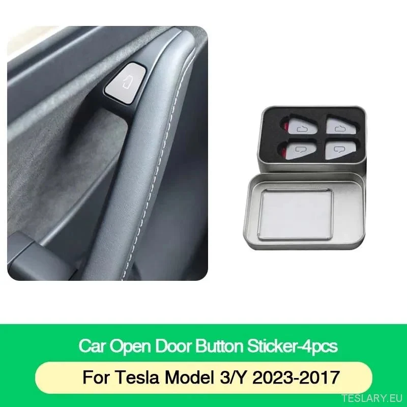 Cubiertas/protectores de botones plateados para Tesla Model 3 / Y & Model 3+ Tierras Altas
