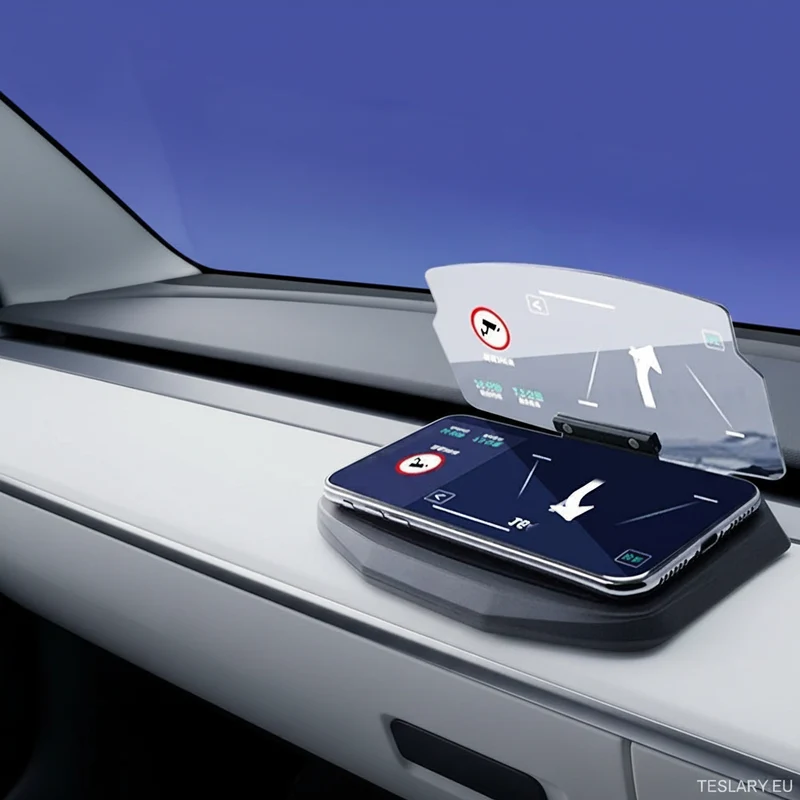 Proyector de pantalla frontal para automóvil con diseño plegable, ideal para navegación