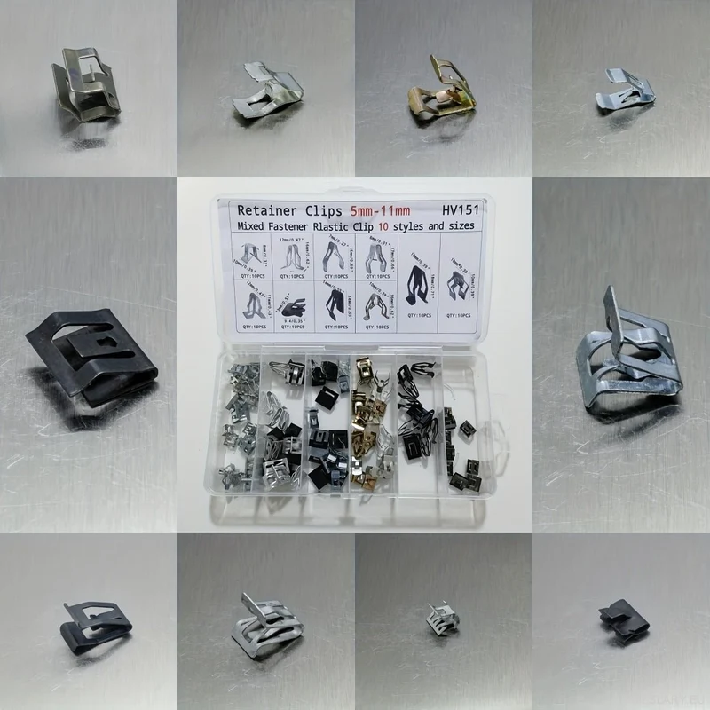100 clips y sujetadores automotrices, hechos de metal, adecuados para varios vehículos eléctricos, incluidos Tesla, BYD, Kia, MG y más