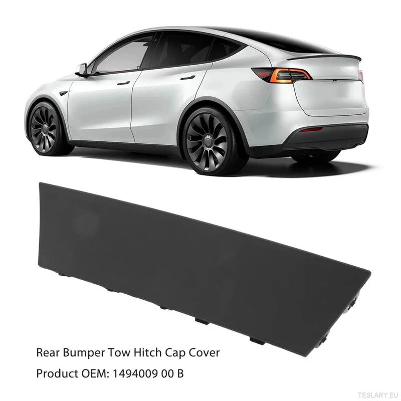 ESTAS ALLÁ Model Reemplazo de la placa de cubierta de la tapa del enganche de remolque del parachoques trasero para Tesla (años 2022 a 2025) Model Cubierta del gancho de remolque en forma de Y