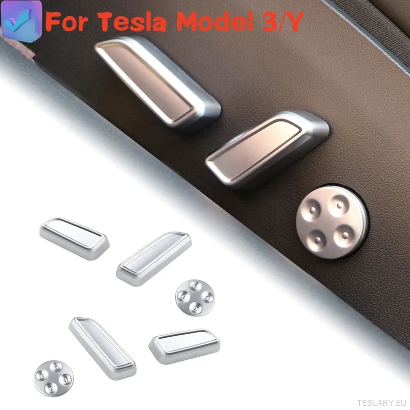 Embellecedores de ajuste de asientos cromados premium para Tesla Model 3 y Model Y