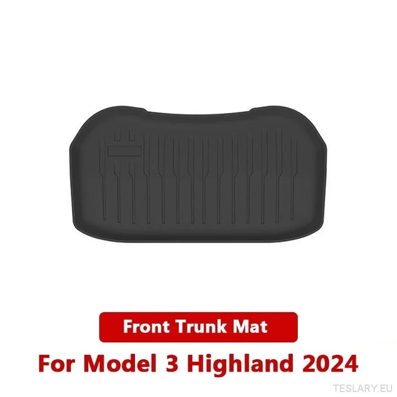 Tesla Nuevo Model 3+ Alfombrillas protectoras impermeables para maletero y portaequipajes Highland TPE estilo piano