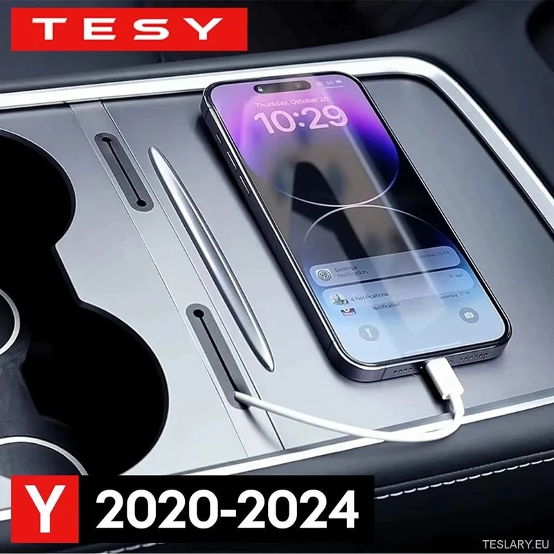 Tesla Model Organizador de concentrador USB para cable de carga de consola central (años 2022 a 2025)