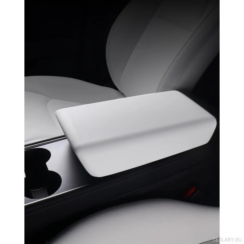 para tesla Model Cubierta de consola central blanca (2019-2024) - Almohadilla protectora de reposabrazos de TPE antideslizante, accesorio interior