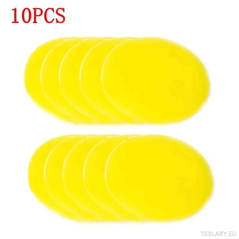 10 esponjas de espuma redondas para pulir cera de coche, almohadillas aplicadoras de alta densidad, esponja de limpieza, herramienta de limpieza para lavado de detalles de automóviles.