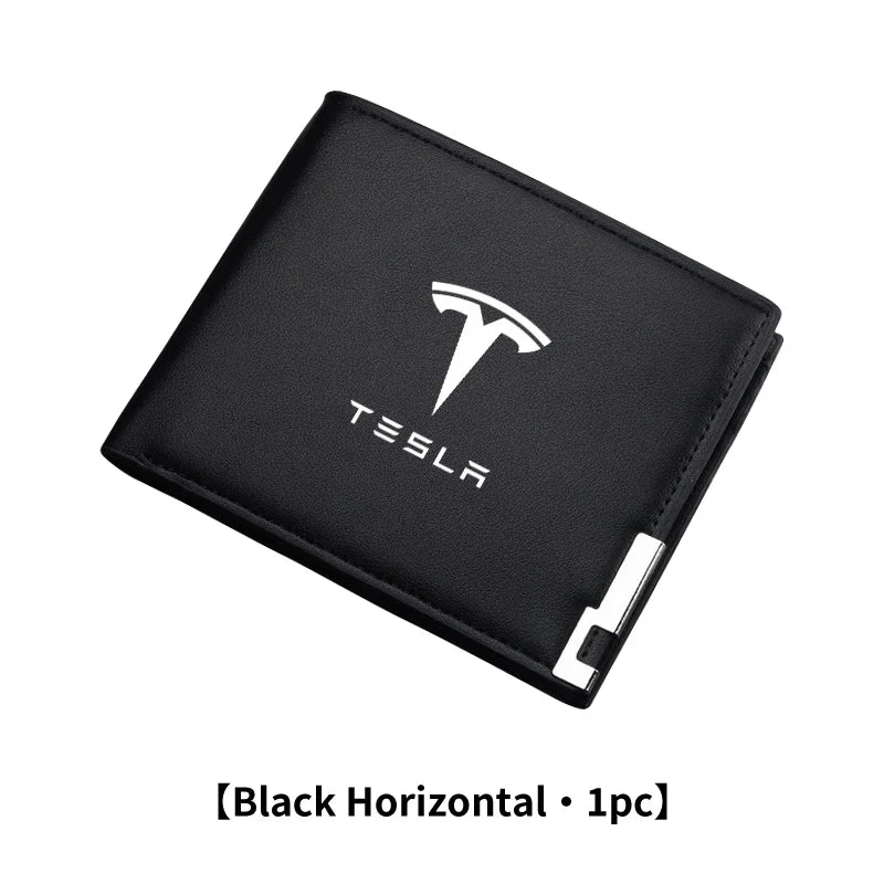 Cartera de cuero de lujo para licencia de conducir y tarjeta Tesla Model 3 SYX