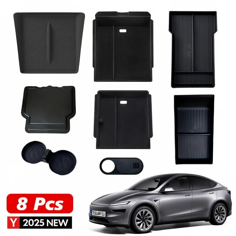 Juego de almacenamiento para reposabrazos de consola central para Tesla Model Y+ JUNIPER Premium Model 8-en-1