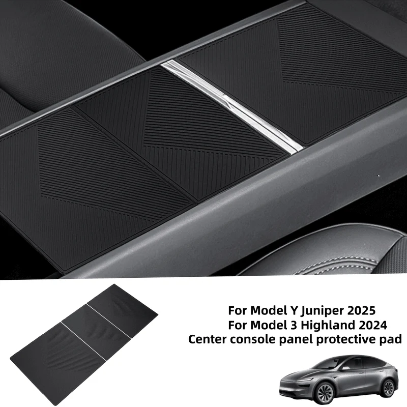 Tesla para Model Protector de consola central de silicona para Juniper/Launch 2025, antideslizante y resistente al desgaste, accesorio para el interior del coche, mejora del interior del vehículo.