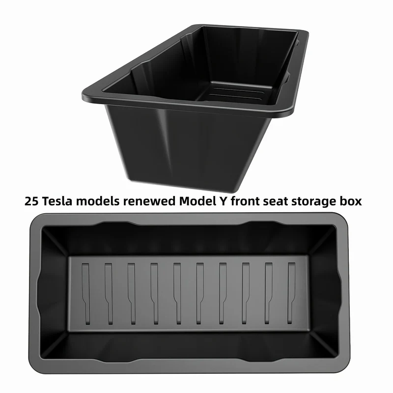 Tesla Model Caja de almacenamiento para asiento delantero Juniper 2025, de plástico, organizador debajo del asiento para mayor espacio de almacenamiento en la cabina