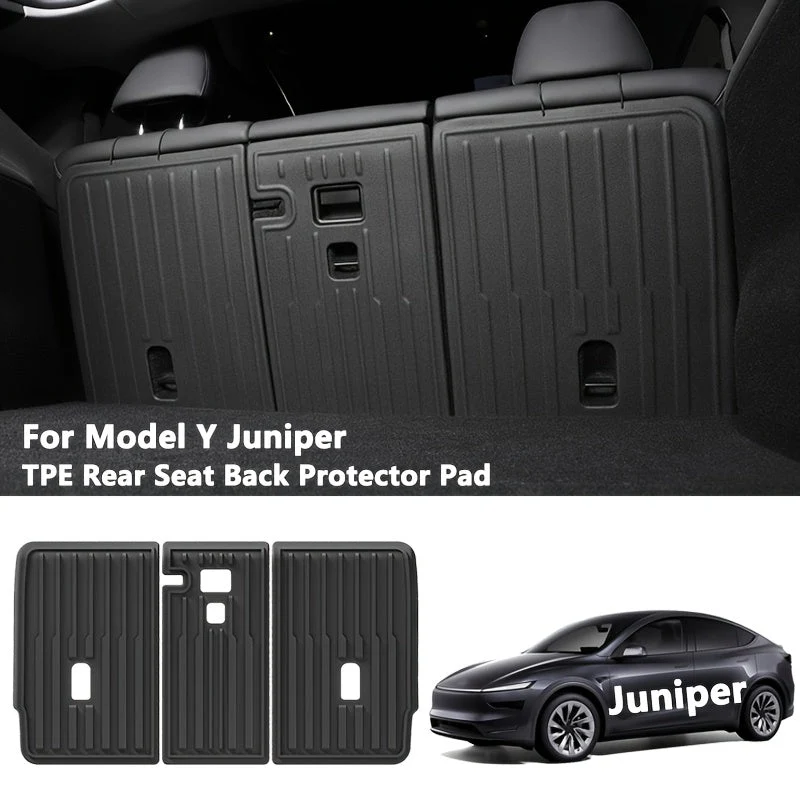 Tesla Model Protector de respaldo para los asientos traseros de la fila trasera del Juniper 2025, TPE para todo tipo de clima, para las ediciones Premium y Performance.