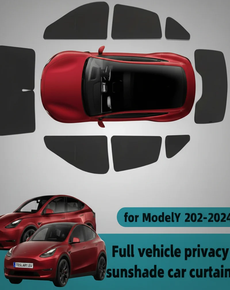 8 parasoles de privacidad para ventanas, para Tesla Model Y & Model Persianas Y Juniper para todas las ventanas, ideales para acampar y para mayor privacidad.