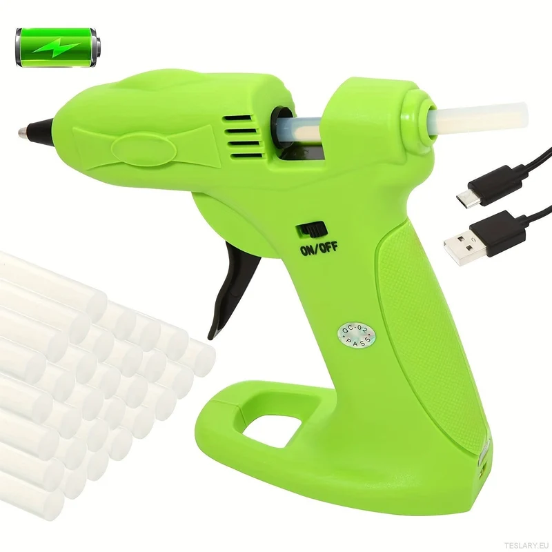 Pistola de pegamento termofusible inalámbrica para reparar abolladuras de coche, recargable por USB de 2600 mAh.