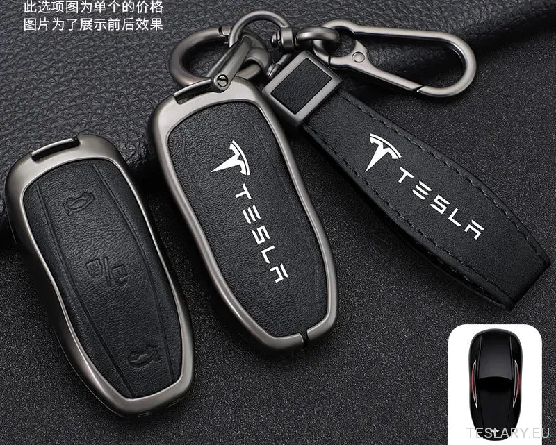 Funda protectora completa para llave remota inteligente de coche de aleación de zinc para Tesla Model 3 Model S Model Accesorios para automóviles con llavero Y con logotipo