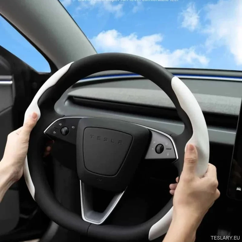 Tesla Model 3/Y Funda de volante ultrafina que absorbe el sudor Adecuada para Model 3 Tierras altas y Model Y Juniper