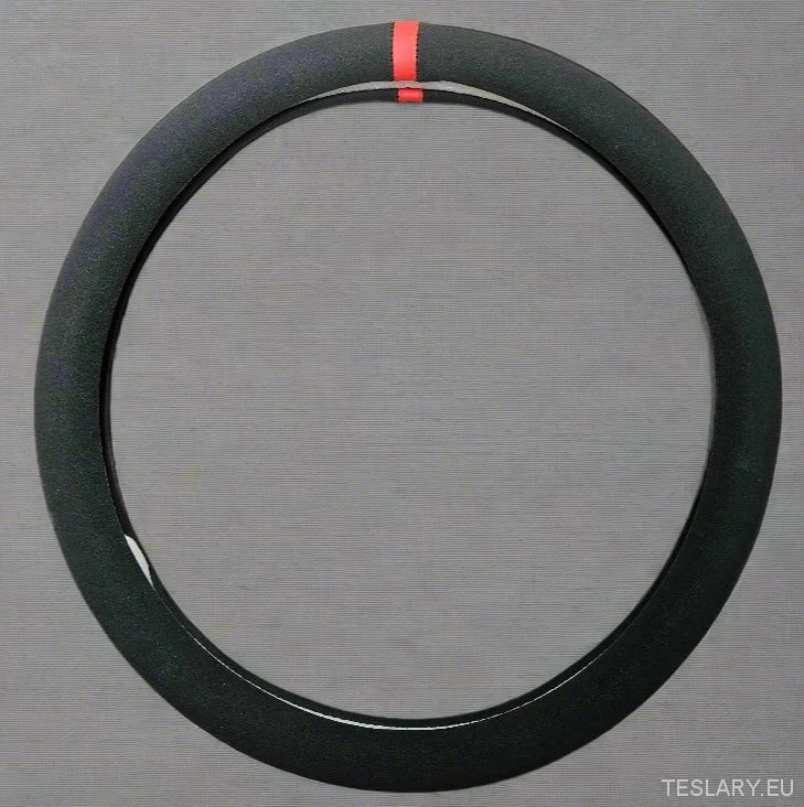 Funda de volante con diseño redondo antideslizante, transpirable y absorbente del sudor, cubierta de cuero PU para el mango, adecuada para Tesla Model 3 y Y