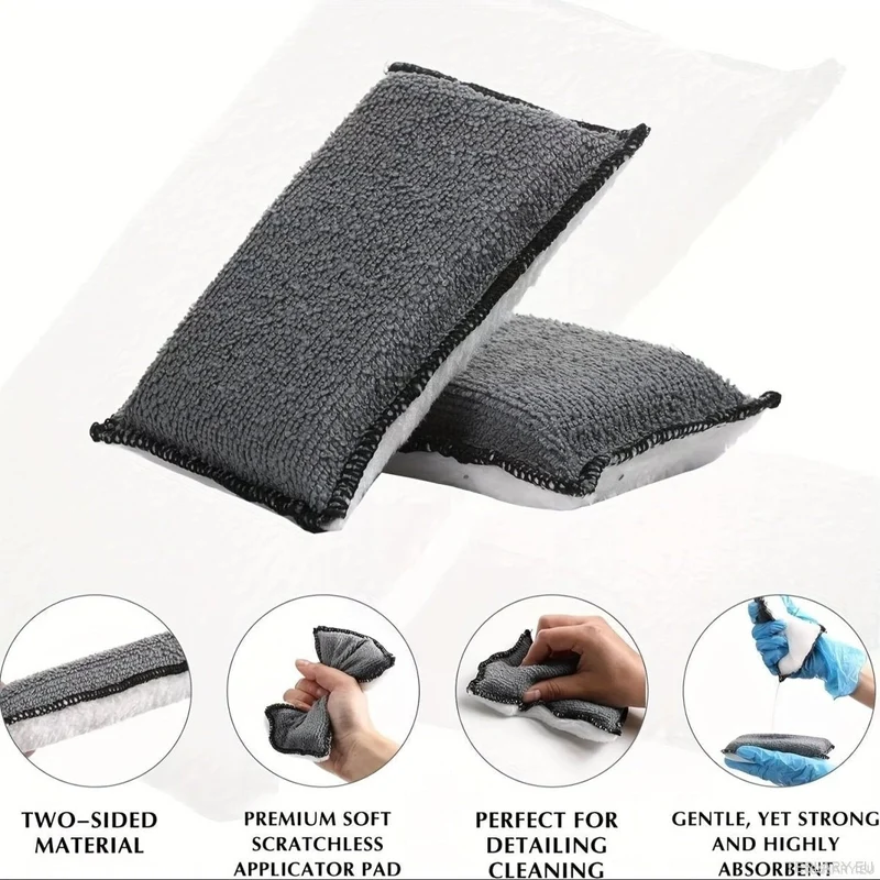Juego de esponjas para limpieza de tapicería de coche de lujo, bloque de lavado para el cuidado de asientos y exteriores, juego de paños