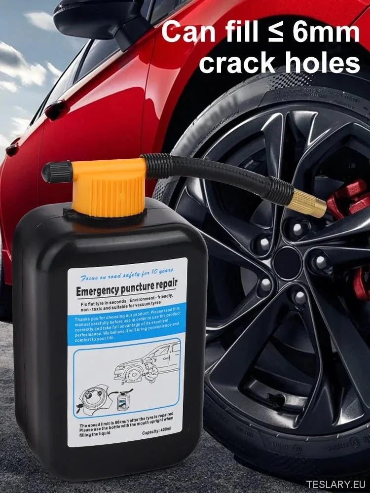 Líquido reparador y sellador de neumáticos universal de 400 ml para vehículos eléctricos