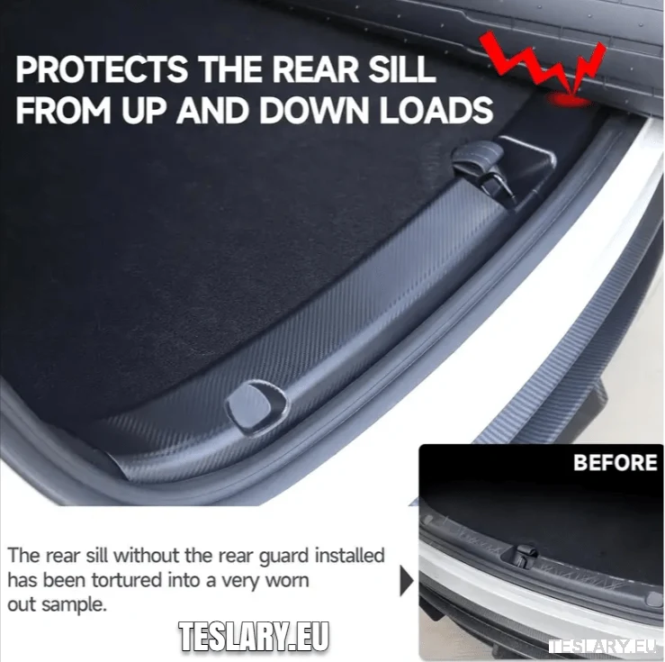 Tesla Model Protector de maletero ABS estilo fibra de carbono para modelos 2021-2024