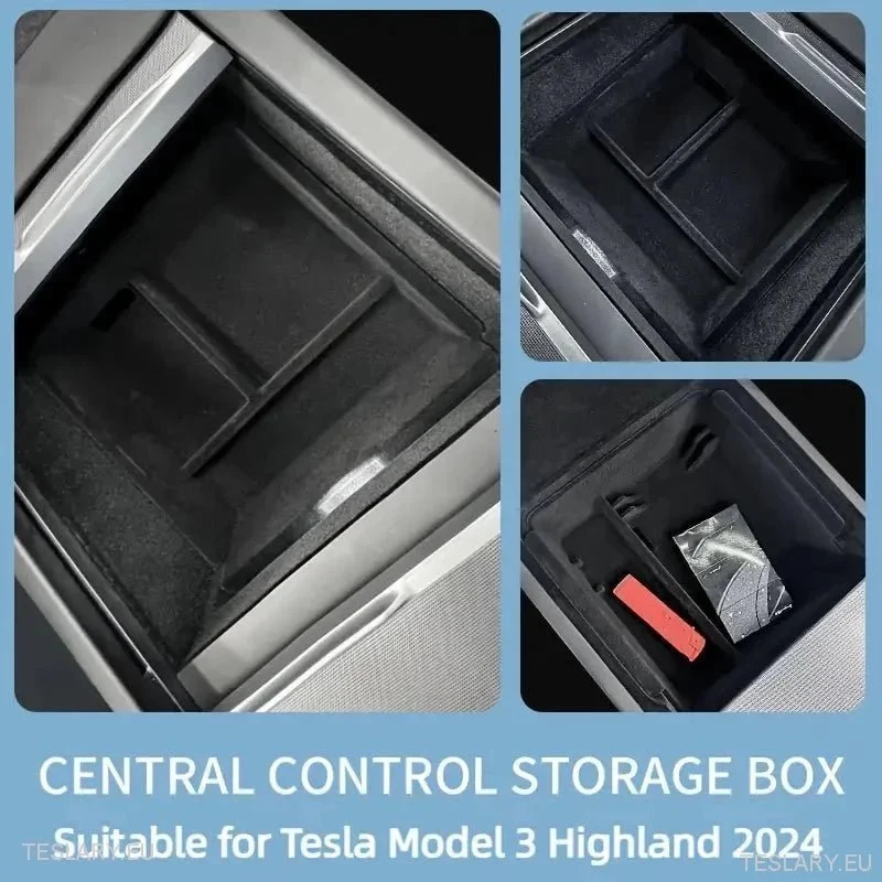 Tesla Model 3+ Bandejas organizadoras delanteras y traseras para consola central Highland