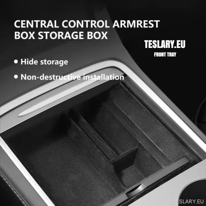 Tesla Model 3 / Y Bandeja organizadora delantera de la consola central flocada