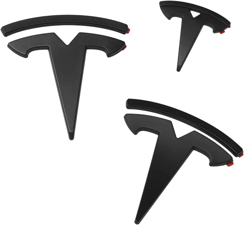 Tesla Model Kit de 3 logotipos delanteros, traseros y en el volante
