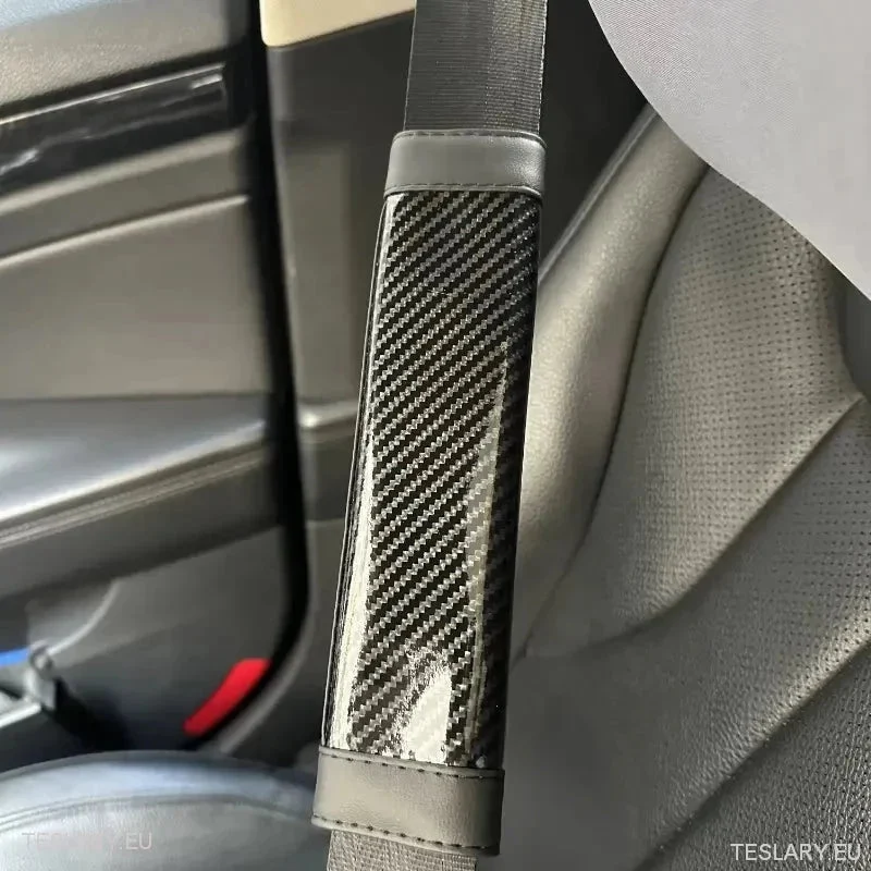 Protector de hombro para cinturón de seguridad con apariencia de fibra de carbono (2 piezas)