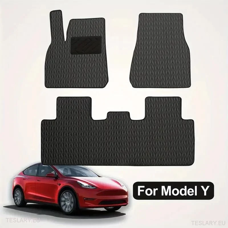 Tesla Model Alfombrillas de piel sintética personalizadas (volante a la izquierda)