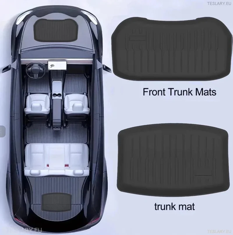 Alfombrillas de almacenamiento de TPE delanteras y traseras para Tesla Model 3 Tierras altas ( 2 )