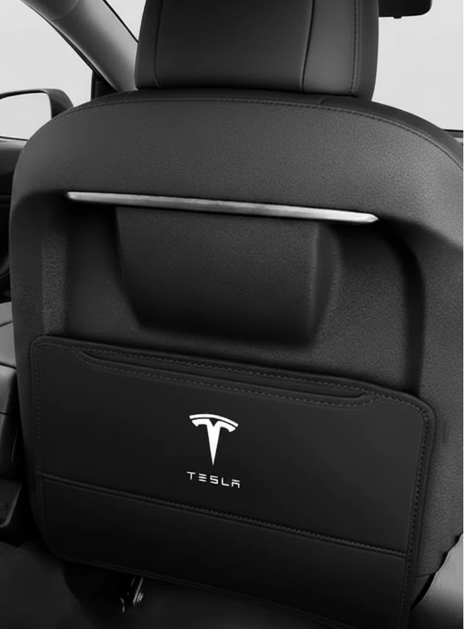 Funda protectora de cuero sintético PU de primera calidad para los reposapiés de los asientos con logotipo para Tesla Model 3 Highland, Model Y Model Y Juniper Premium