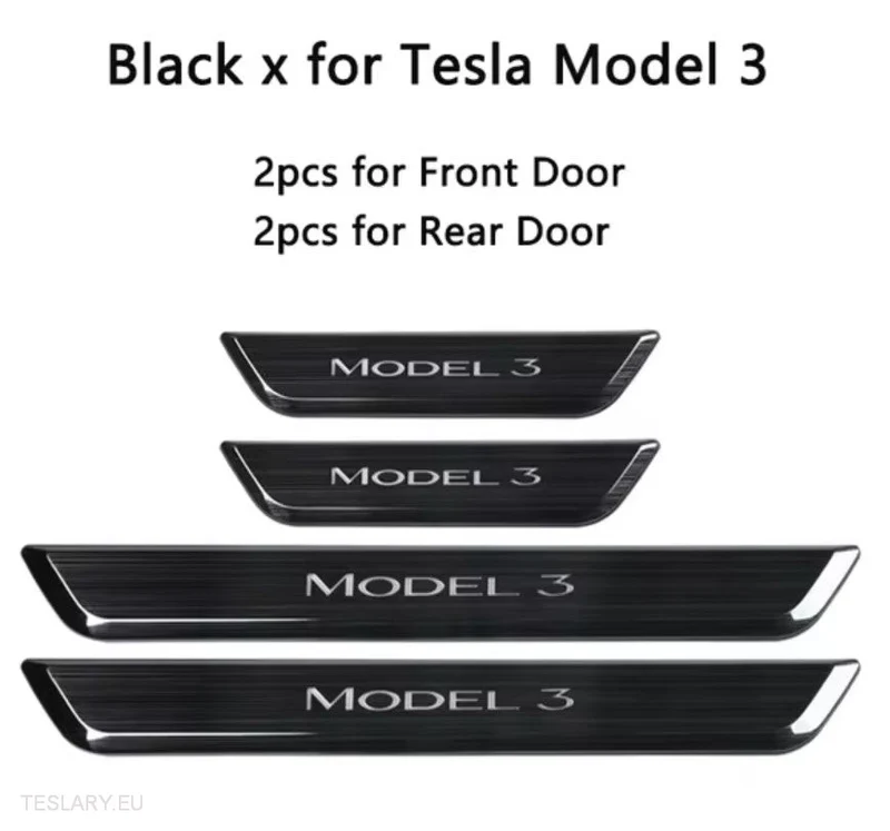 Tesla Model 3/Y Umbrales de puerta magnéticos inalámbricos con iluminación LED (4 piezas)