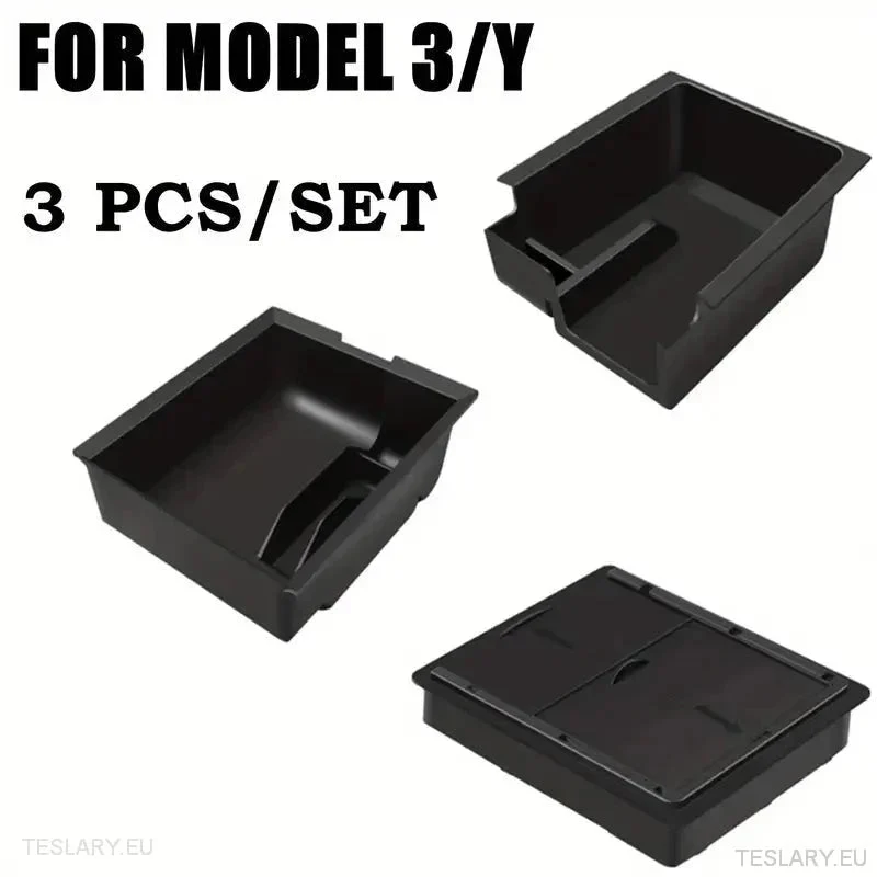 Paquete organizador de consola central de 3 piezas para Tesla 3/Y