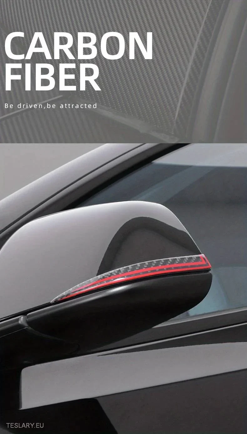 Tesla Model 3 / Y Espejo retrovisor con moldura de fibra de carbono real