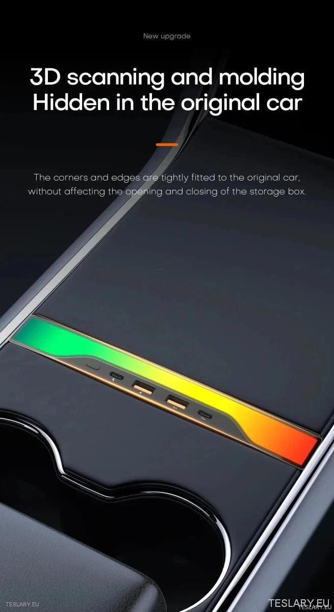 Concentrador de expansión USB RGB 4 en 1 para Tesla 3/Y