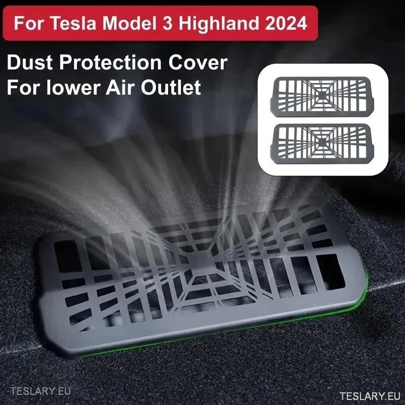 Cubierta de salida de aire debajo del asiento para Tesla 3 Highland, estilo cuadros (2 piezas)