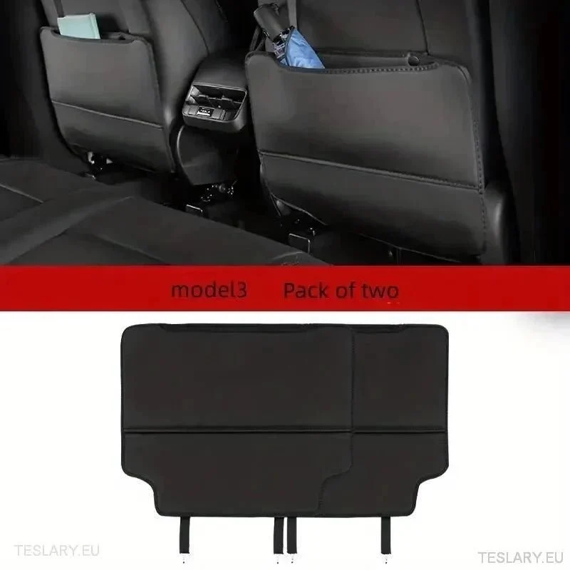 Almohadillas antipatadas y almacenamiento para el respaldo del asiento del Tesla 3/Y (paquete doble)