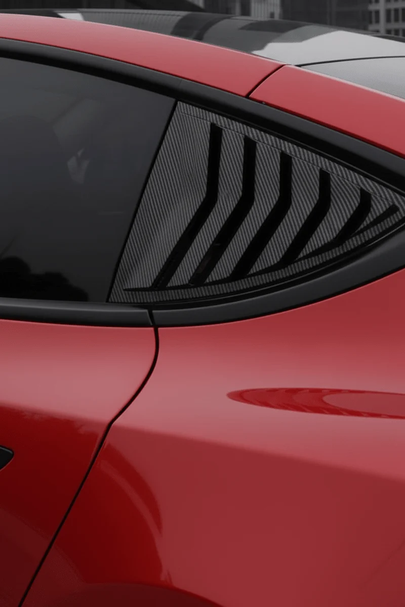 Tesla Model 3 / Y Separadores de ventanas laterales con rejilla estilo deportivo (2 piezas)