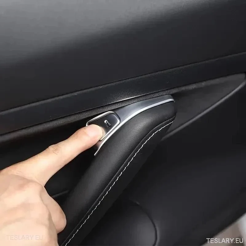 Cubiertas protectoras cromadas para botones de interruptores de ventanas TESLA 3/Y