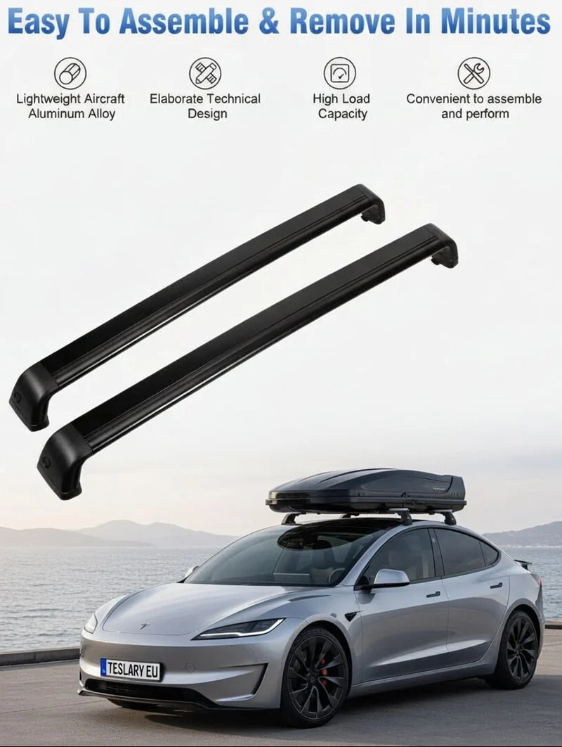 Barras transversales de techo premium para Tesla Model 3, Y, Juniper y Highland