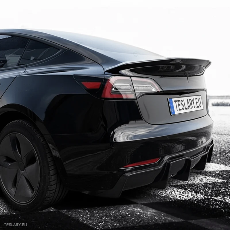 Alerón deportivo tipo V Highkick de Tesla Model 3 2019 - 2023 - Estilo de fibra de carbono