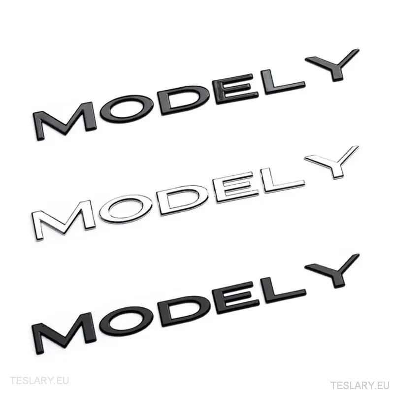 TESLA " MODEL EMBLEMA DEL LOGOTIPO TRASERO Y " EN CROMO Y NEGRO