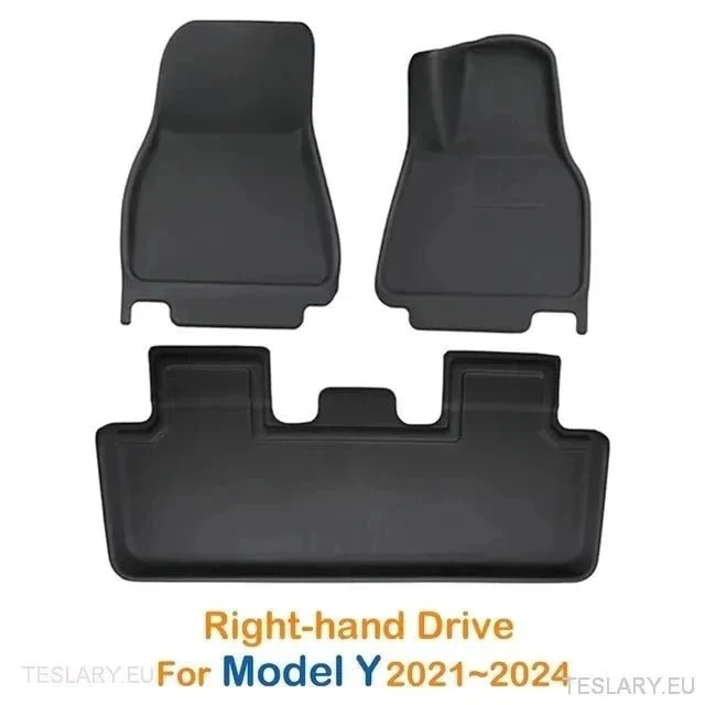 Alfombrillas 3D para todo tipo de clima, para vehículos con volante a la derecha (RHD) de Tesla. Model 3 / 3+ Highland / Model Y