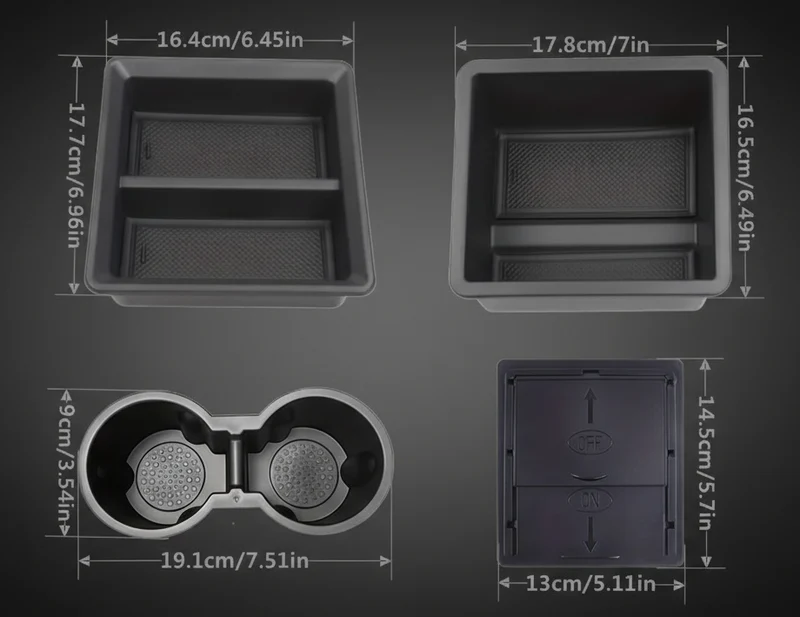 Bandeja organizadora de consola central de 3 o 4 piezas para Tesla Model 3 / A
