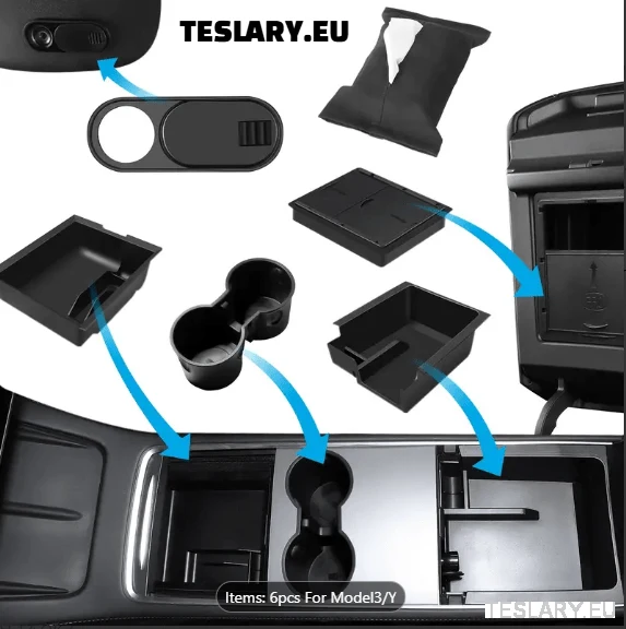 Tesla Model 3 / Y Accesorios Paquete organizador de 6 piezas 6-1 KIT
