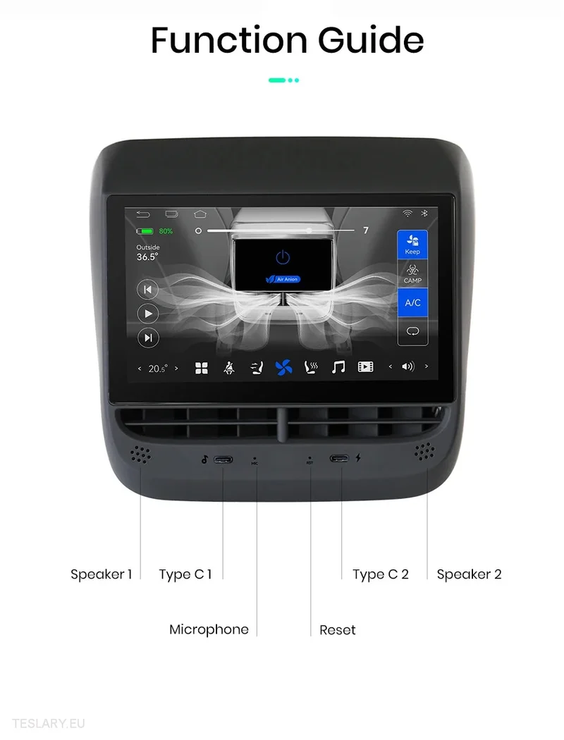 Tesla Model 3 / Y Pantalla de entretenimiento trasera de 7.0"