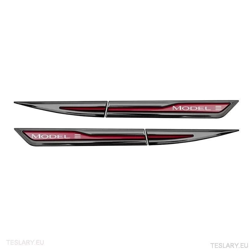 Calcomanías metálicas premium con logotipo para puertas y aletas de Tesla 3, Y y X