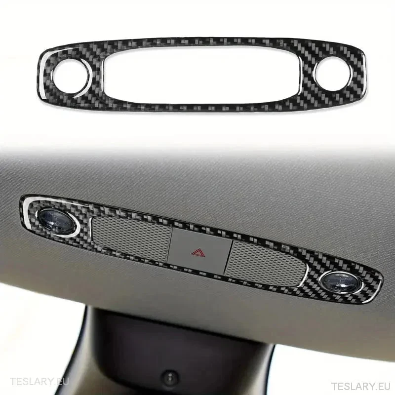 Cubierta de luz de techo/mapa para Tesla 3/Y de fibra de carbono