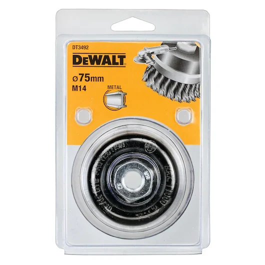 Cepillo Copa Alambre Trenzado 75mm Rosca M14 para Amoladora Dewalt DT3492-QZ