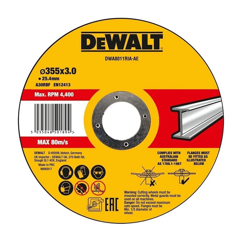 Disco Sierra Tronzadora Metal 355 x 3mm Dewalt DWA8011RIA-AE